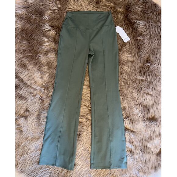 Yogalicious Pants - New Yogalicious Hi-Rise Lux Mia Split Flare Pant Agave Green size L